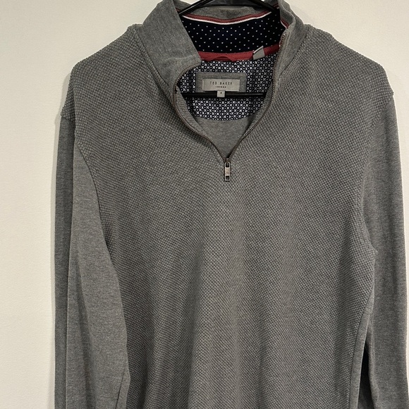 Ted Baker Charcoal Zip-Up Sweater - Picture 3 of 5